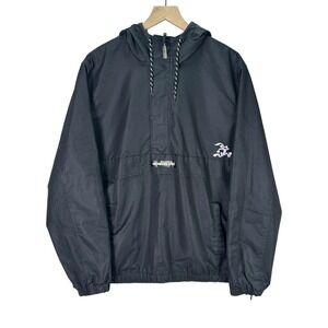 Members Only Looney Tunes Windbreaker Jacket XL Black Retro Cartoon Anorak